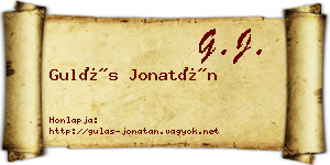 Gulás Jonatán névjegykártya